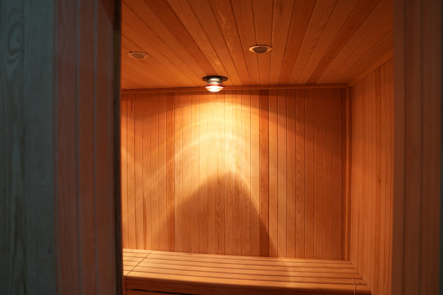 Warm sauna lighting